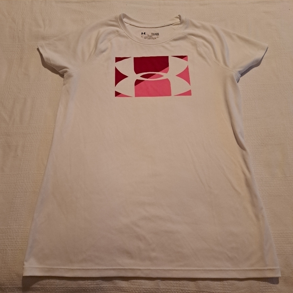 Under Armour youth large white top YLG Loose